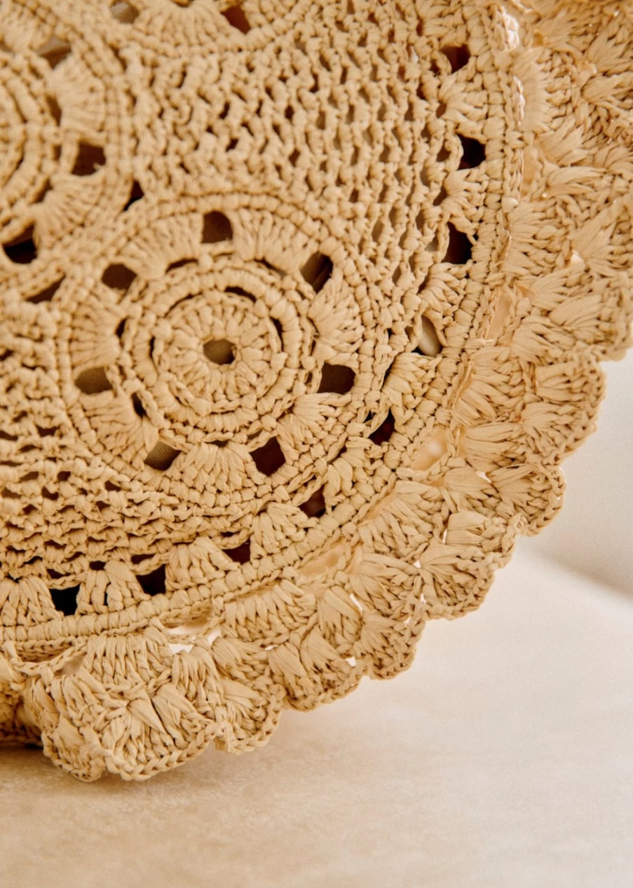 Sezane Zina Basket - Women's Woven Straw Handbag for Summer