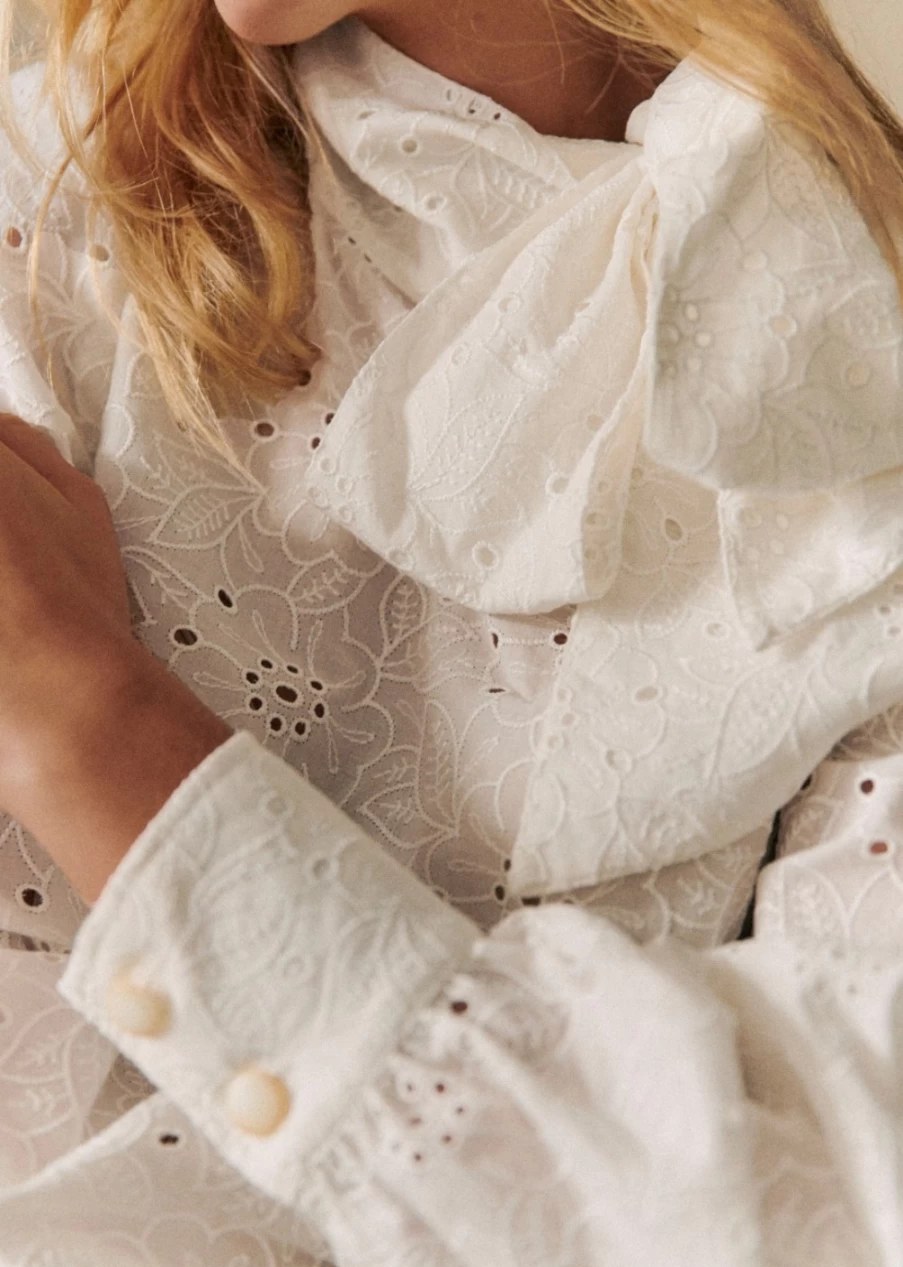 Sezane Women's Elyes Blouse - Elegant Feminine Top for Stylish Outfits