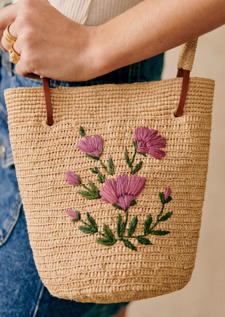 Sezane Josie Basket for Women - Stylish Woven Handbag