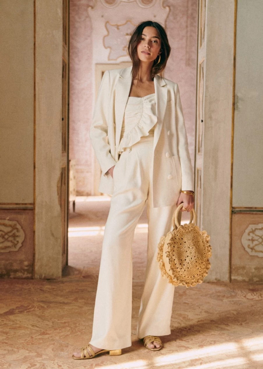 Sézane Michaela White Jacket for Women | Timeless Outerwear
