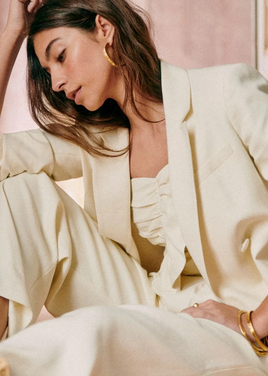 Sézane Michaela White Jacket for Women | Timeless Outerwear