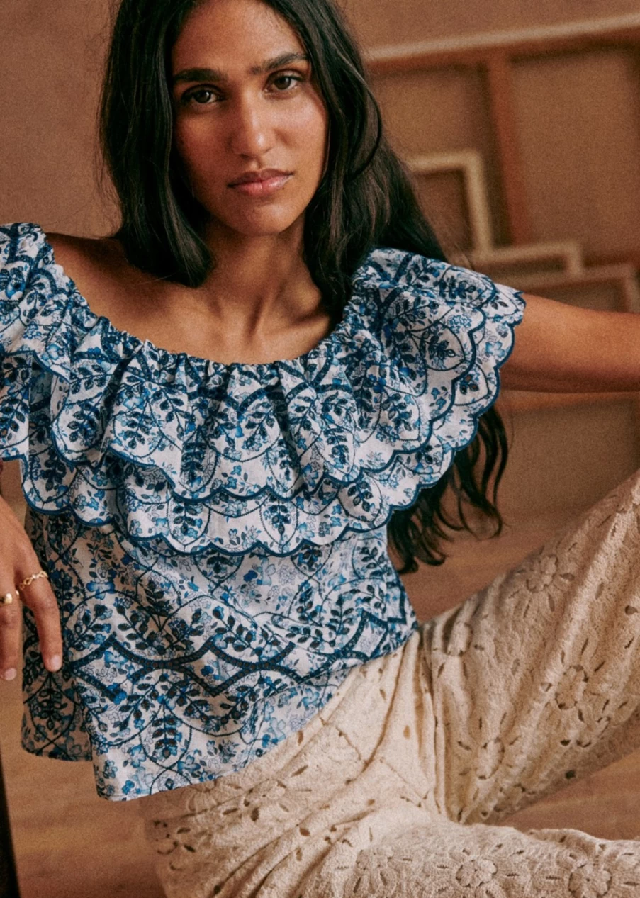 Sezane Women's Leilani Blouse in Primrose - Floral Feminine Top
