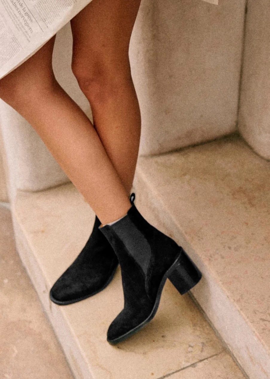Sezane Women's Pippa Ankle Boots | Leather Ankle Booties for Women