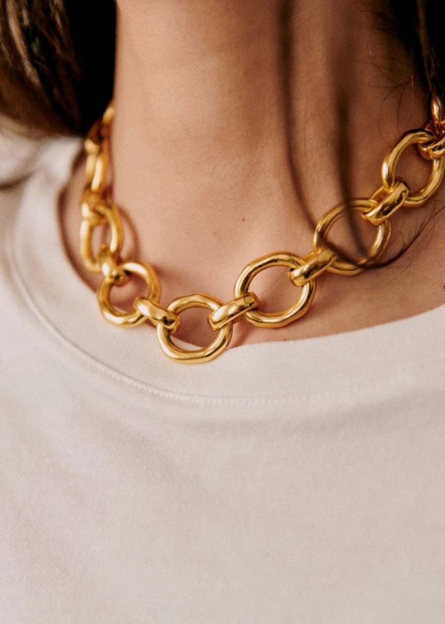 Sezane Agathe Gold Necklace for Women - Elegant & Timeless Jewelry