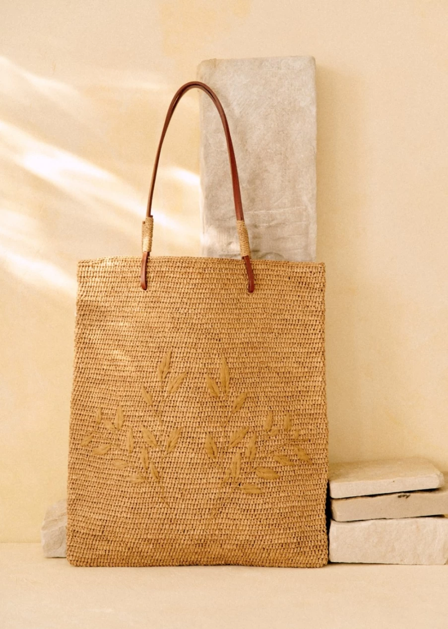 Sezane Francisco Basket - Women's Woven Straw Tote Bag for Summer