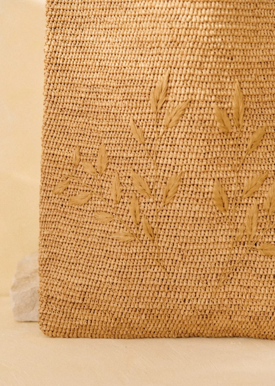 Sezane Francisco Basket - Women's Woven Straw Tote Bag for Summer