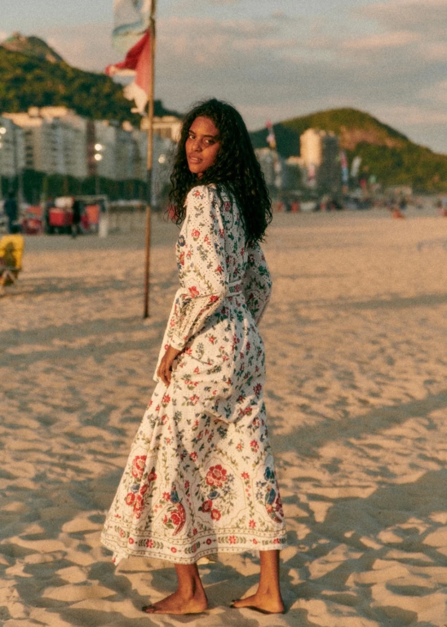 Sezane Women's Bella Dress in Jardim Romantico Print - Farm Rio Collaboration