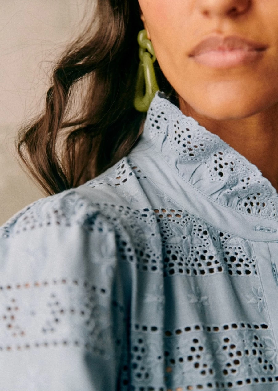 Sezane Women's Cassy Shirt - Classic Casual Button-Down Top for Everyday Wear