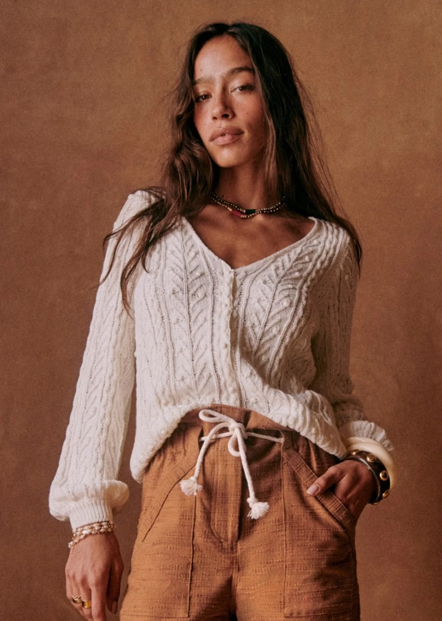 Sezane Women's Beryl Cardigan - Soft Knit Sweater for Women