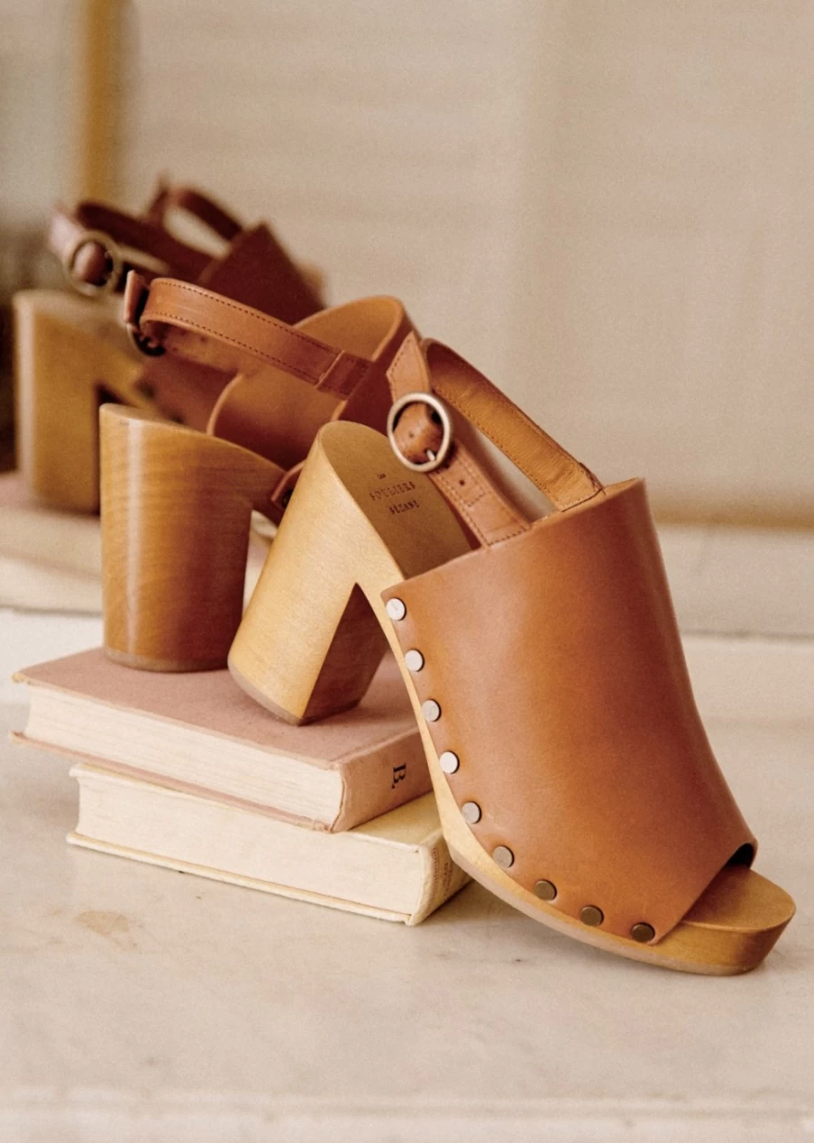 Sezane Women's Dakota High Clogs - Comfortable & Stylish Leather Slip-On Shoes