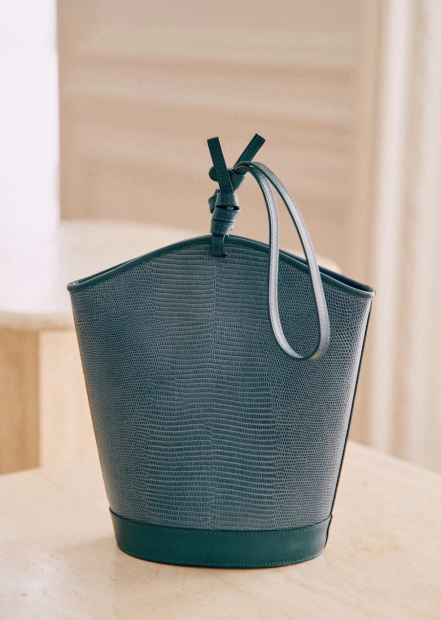 Sezane Marli Women's Leather Bucket Bag - Stylish & Elegant Handbag for Everyday Use