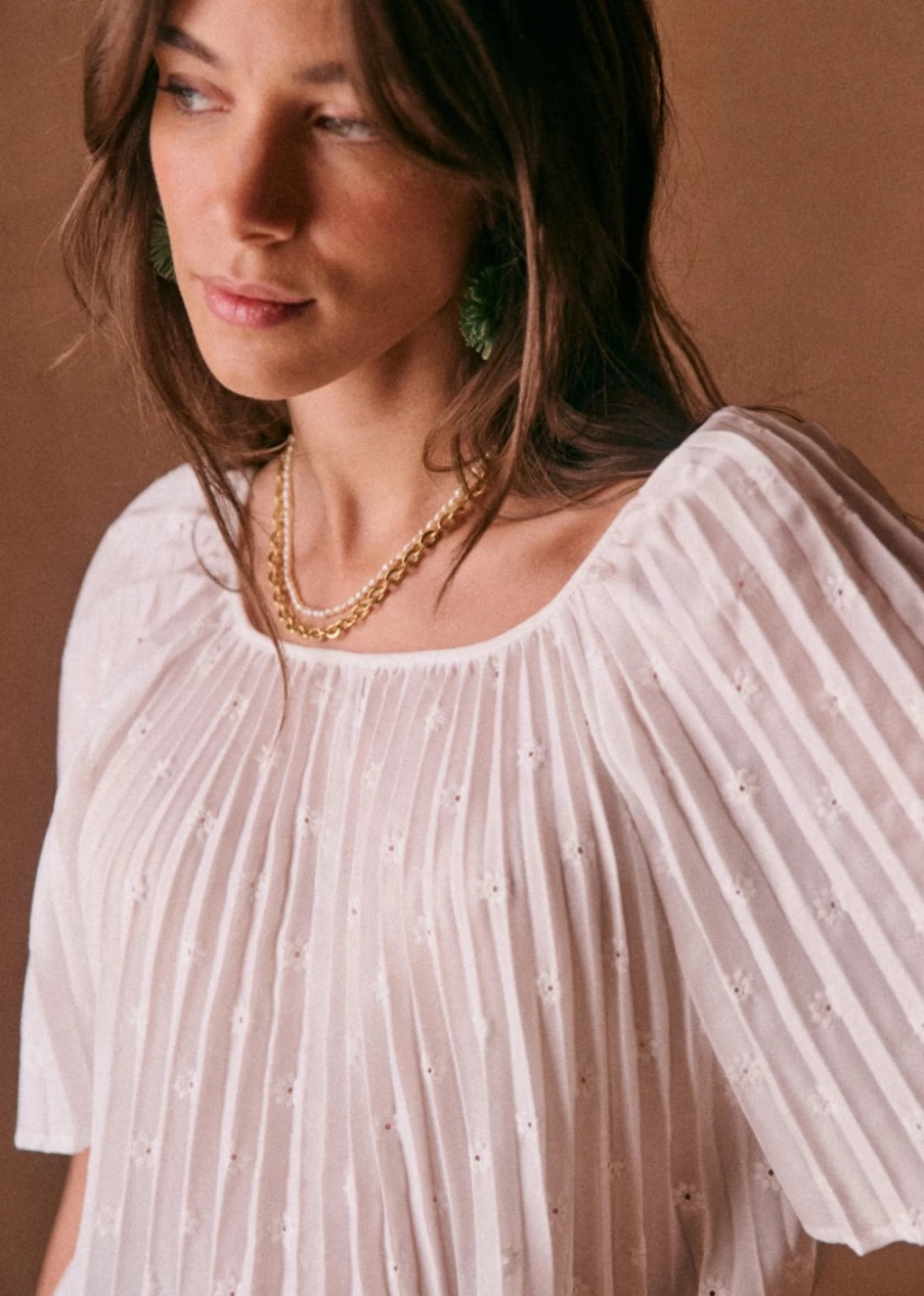 Sezane Women's Romy Blouse - Elegant Feminine Top for Stylish Outfits