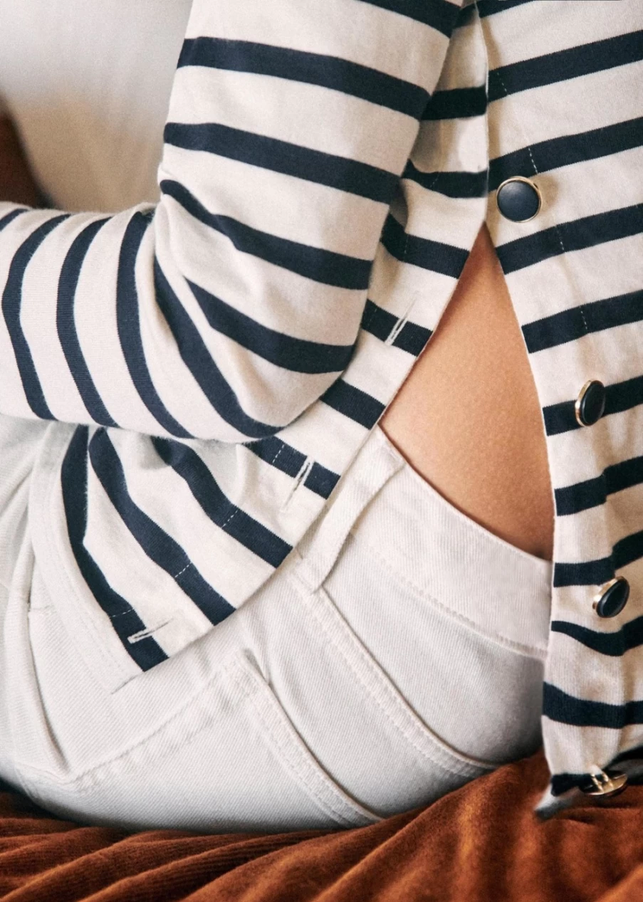 Sezane Women's Noan Mariniere Striped Knit Sweater