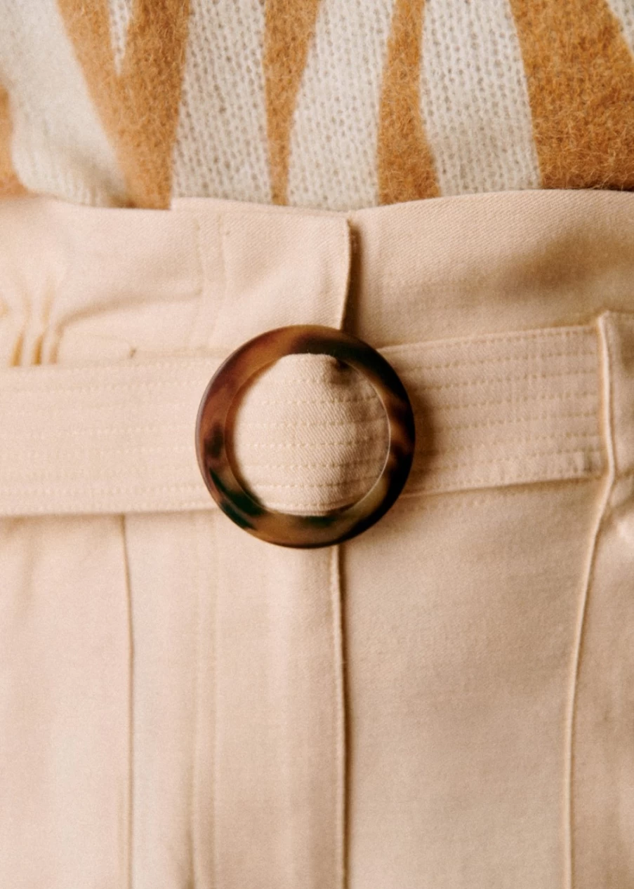 Sezane Women's Silas Pants - Classic Fit High-Waisted Trousers for Everyday Elegance