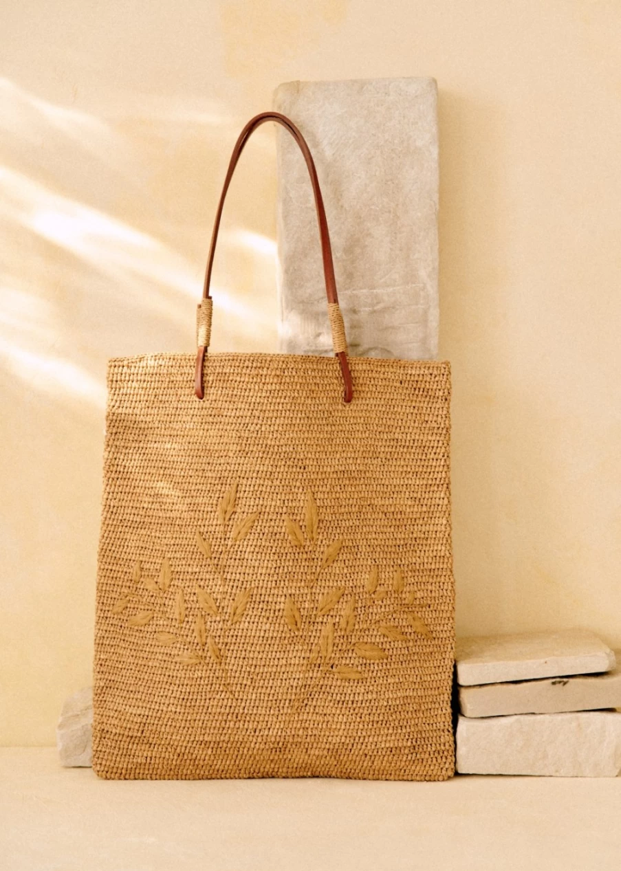 Sezane Francisco Basket Women's Woven Straw Tote Bag