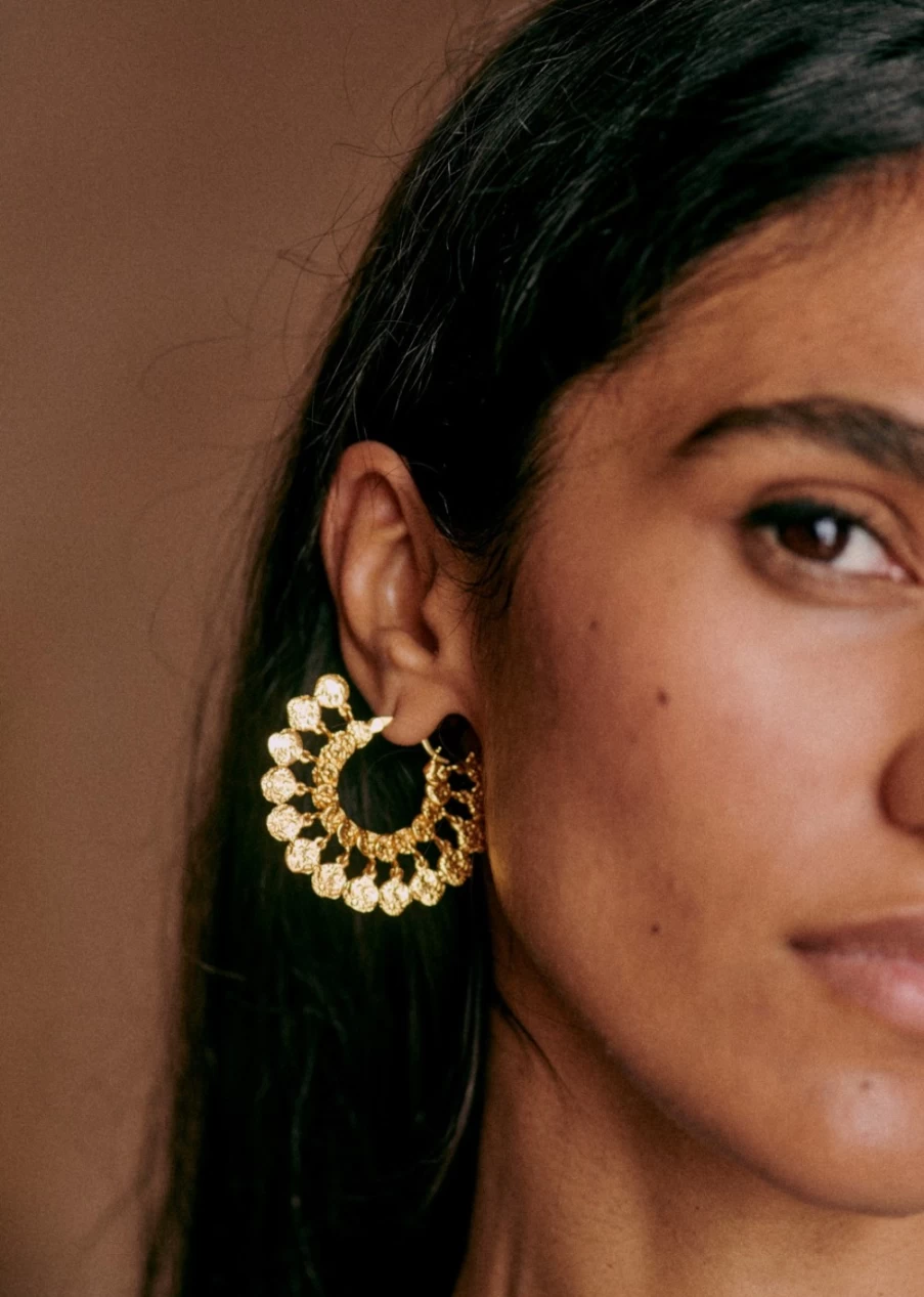 Sezane Gold Hoop Earrings for Women - Timeless Tia Design