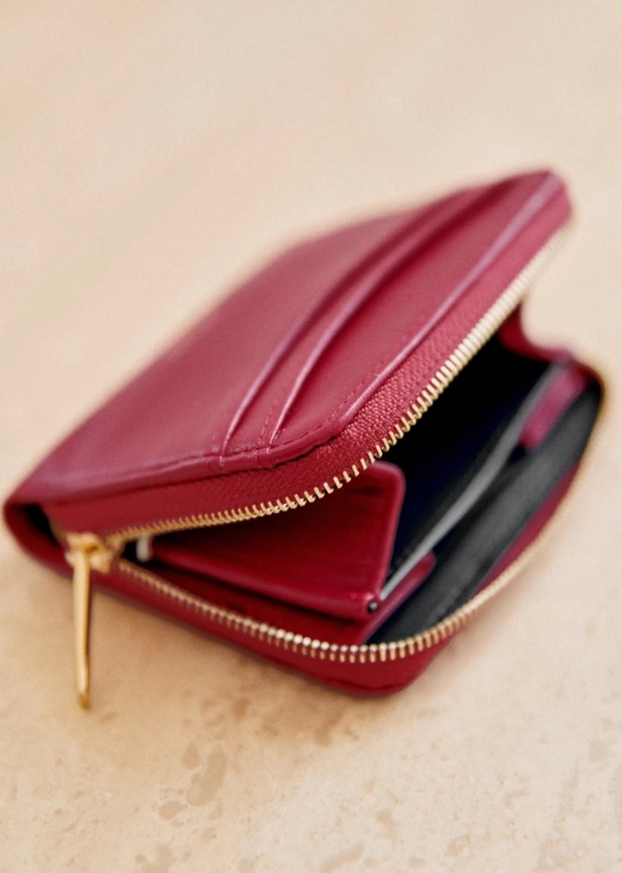 Sezane Women's Small Auguste Wallet - Stylish & Compact Leather Wallet for Women