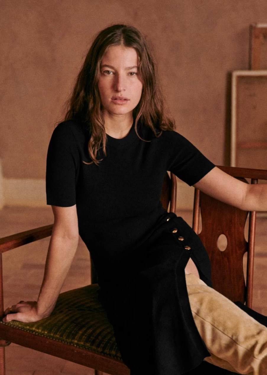 Sezane Women's Black Mattia Skirt - Elegant and Stylish