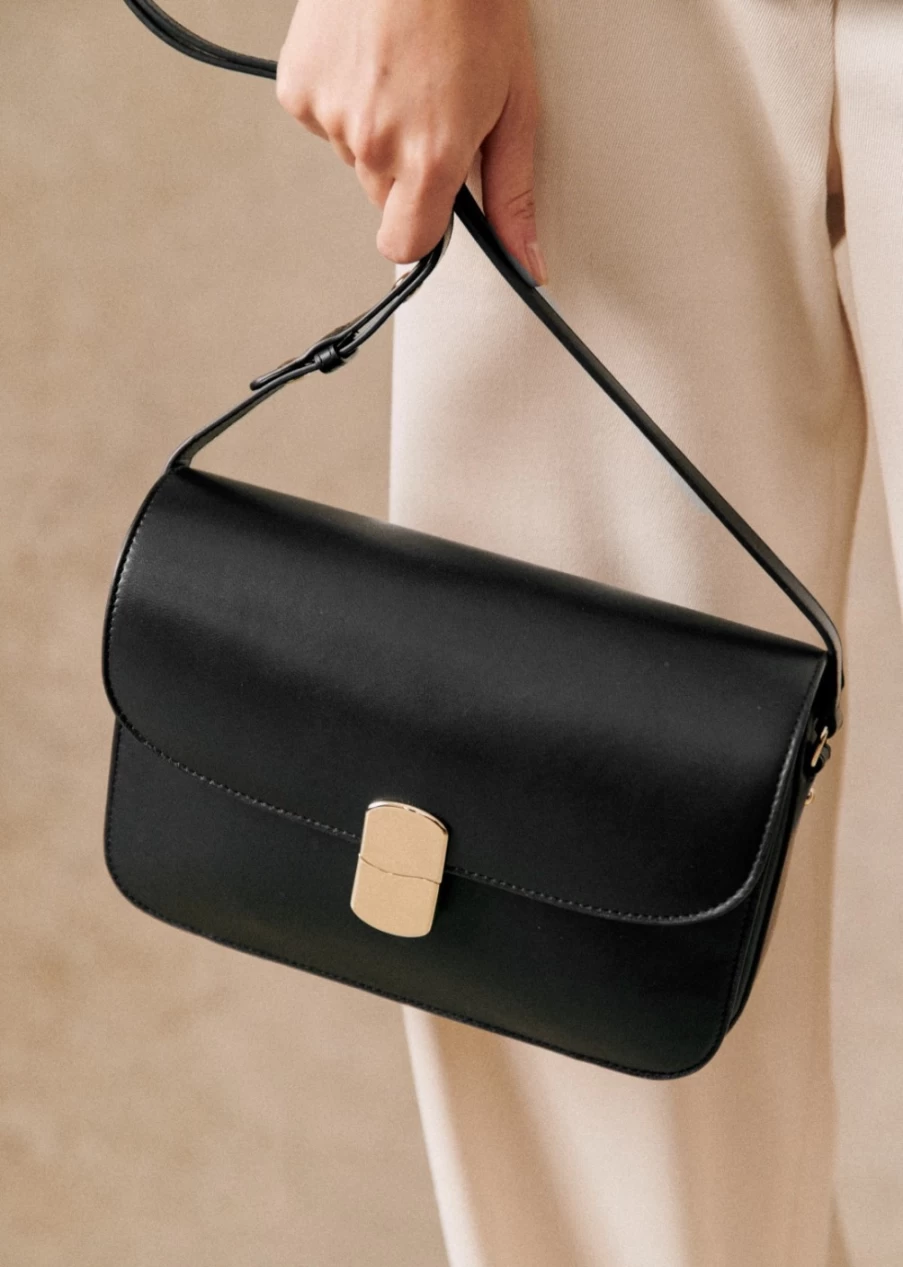 Sezane Women's Milo Classic Bag - Timeless Leather Handbag for Everyday Use