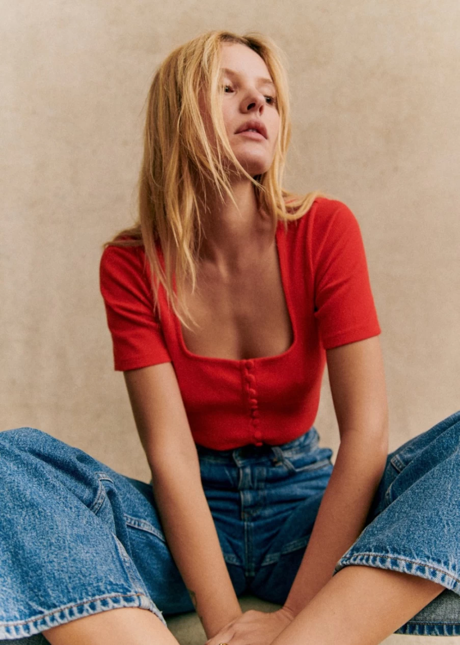 Sezane Women's Grant T-Shirt - Classic Cotton Tee for Women
