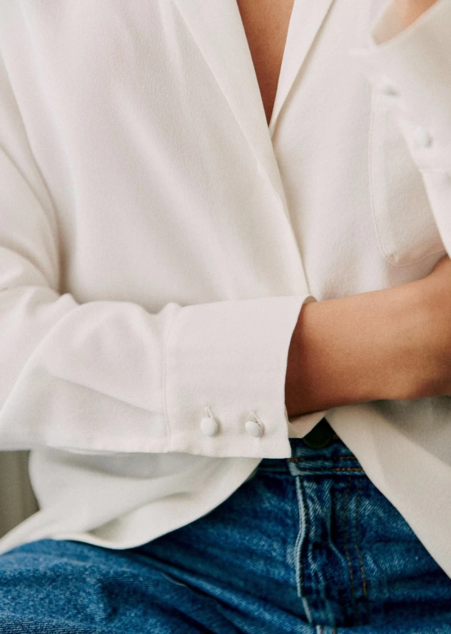 Sezane Women's Florence Shirt - Classic French Style Blouse for Women