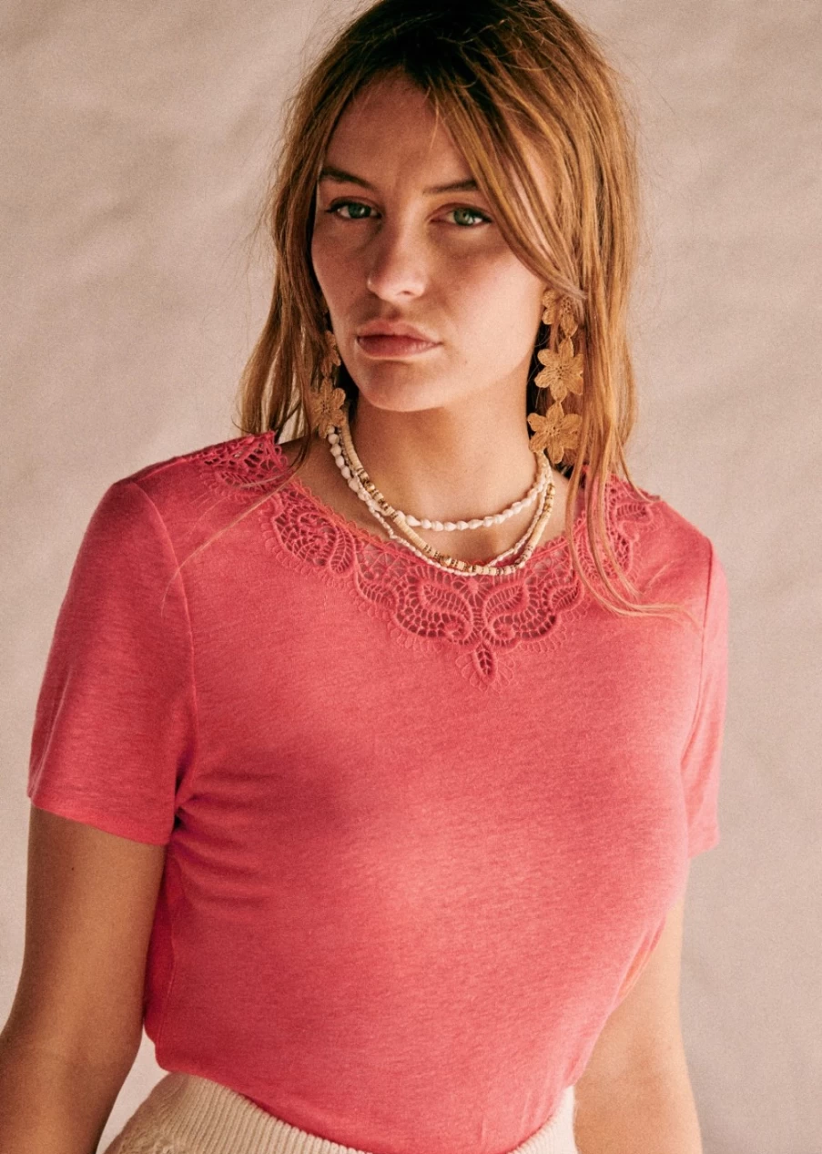 Sezane Women's Mina T-Shirt - Stylish Casual Top for Everyday Wear