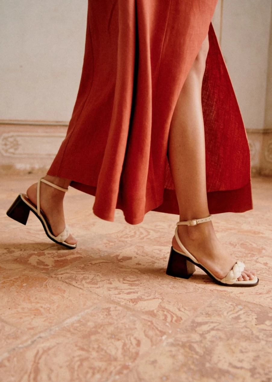 Sezane Women's Ecru Isadora Sandals | Comfortable & Stylish Footwear