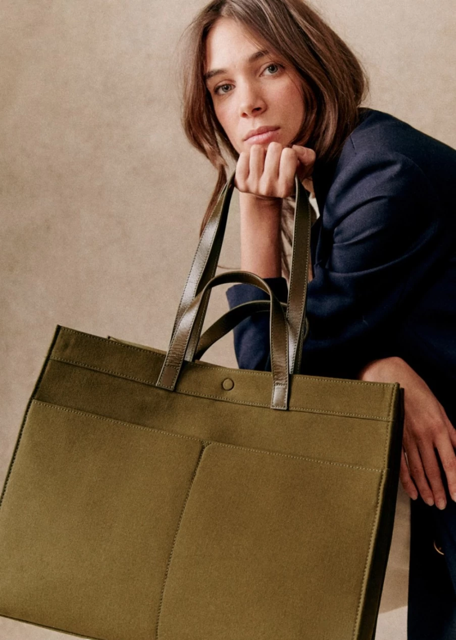 Sezane Women's Le Cabas Tote Bag - Stylish & Elegant Handbag for Everyday Use