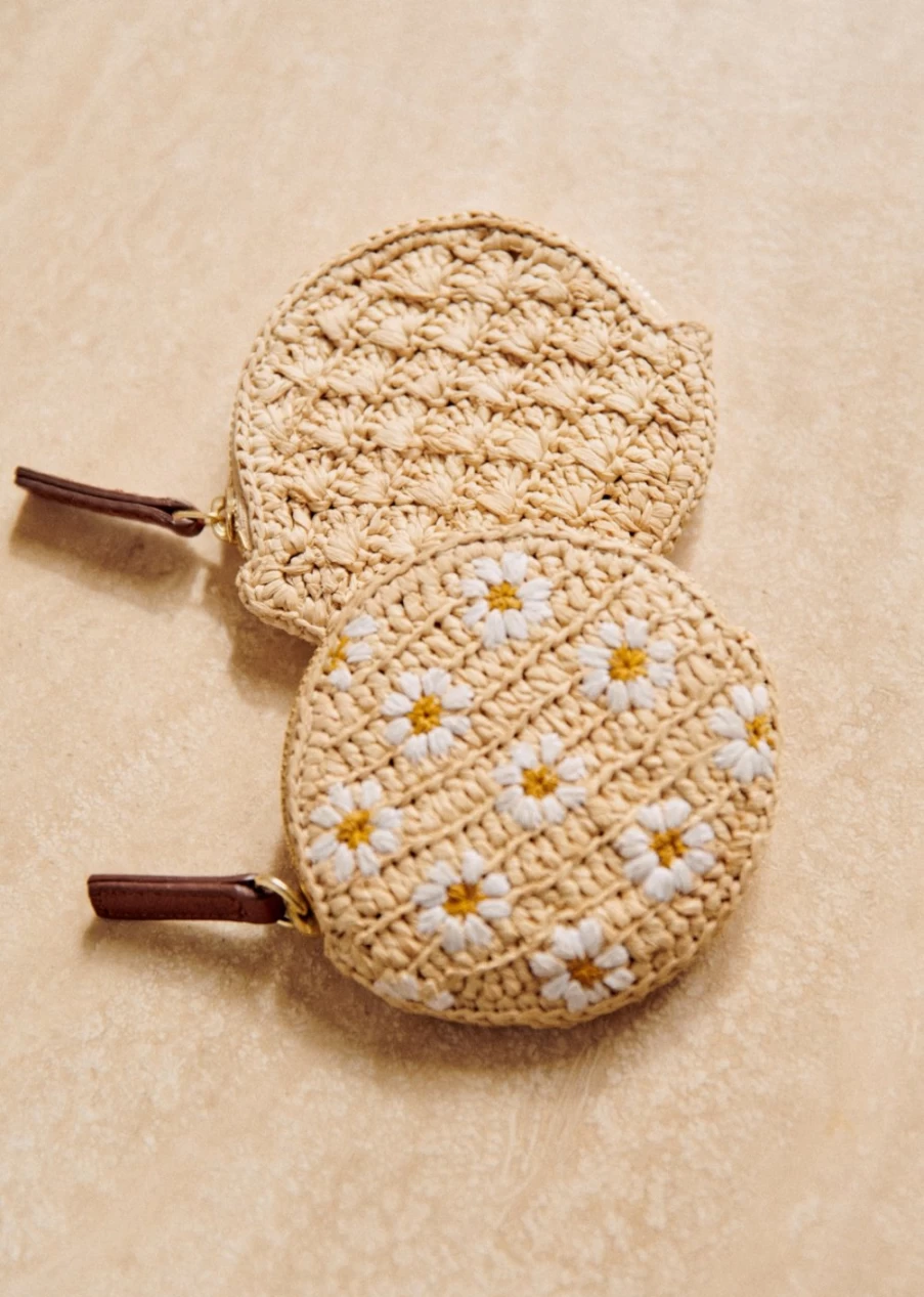 Sezane Nicole Coin Case for Women - Stylish Leather Card Holder