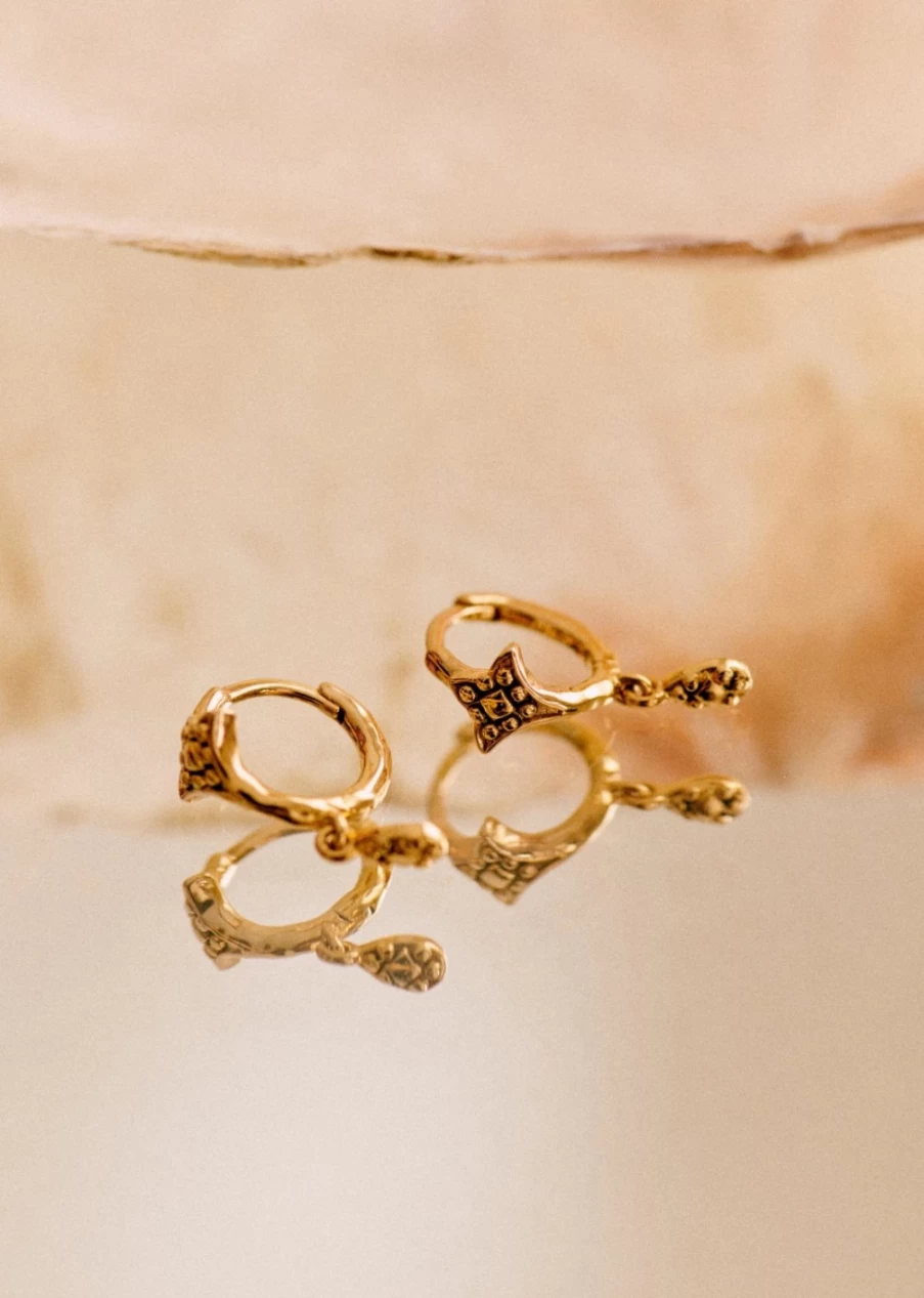 Sezane Gold Valentine Mini Hoops for Women - Elegant Jewelry Gift