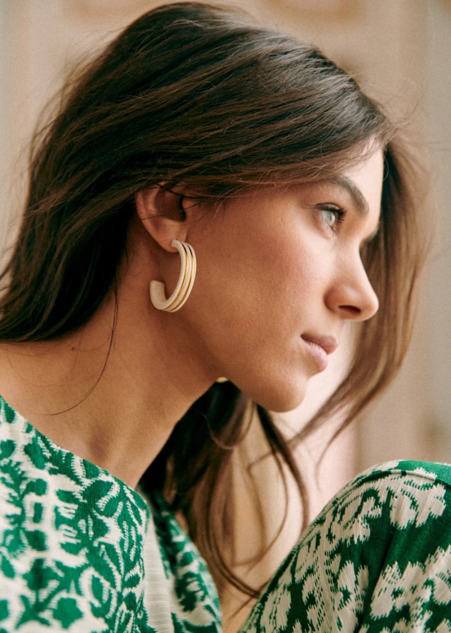 Sezane Alix Hoops Earrings for Women - Classic Gold Hoop Earrings