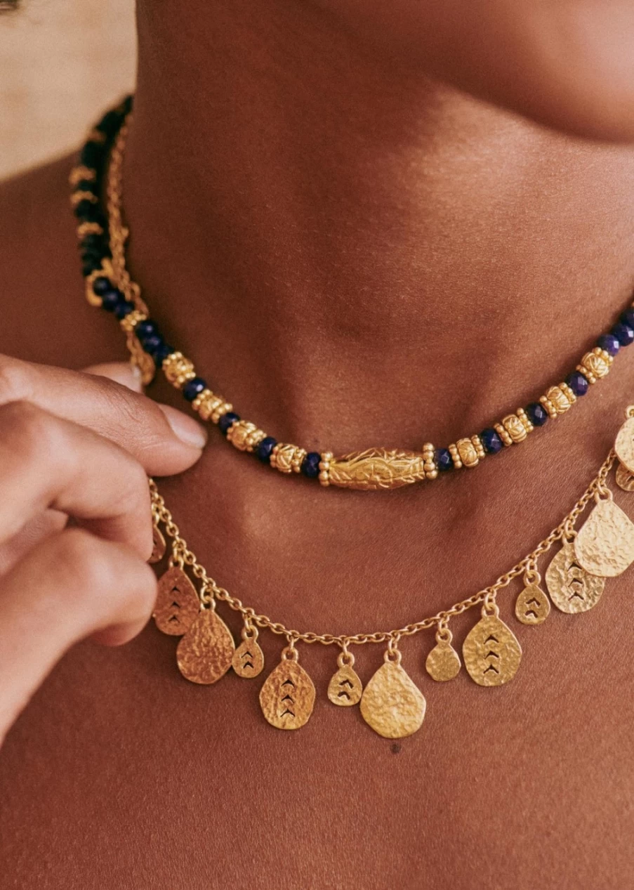 Sezane Felipa Gold Necklace for Women - Elegant Layered Chain Jewelry