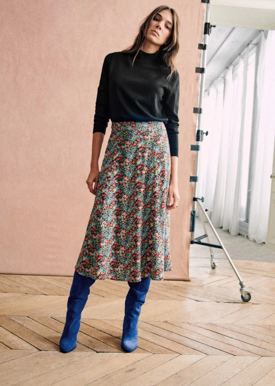 Sezane Women's Tabata Skirt - Stylish and Comfortable High-Waisted Flowy Design