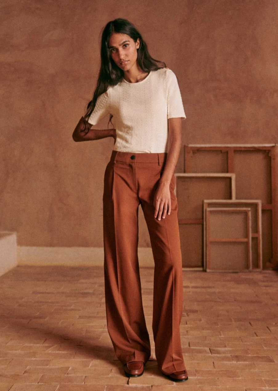 Sezane Women's White Aiden T-Shirt | Classic Cotton Tee