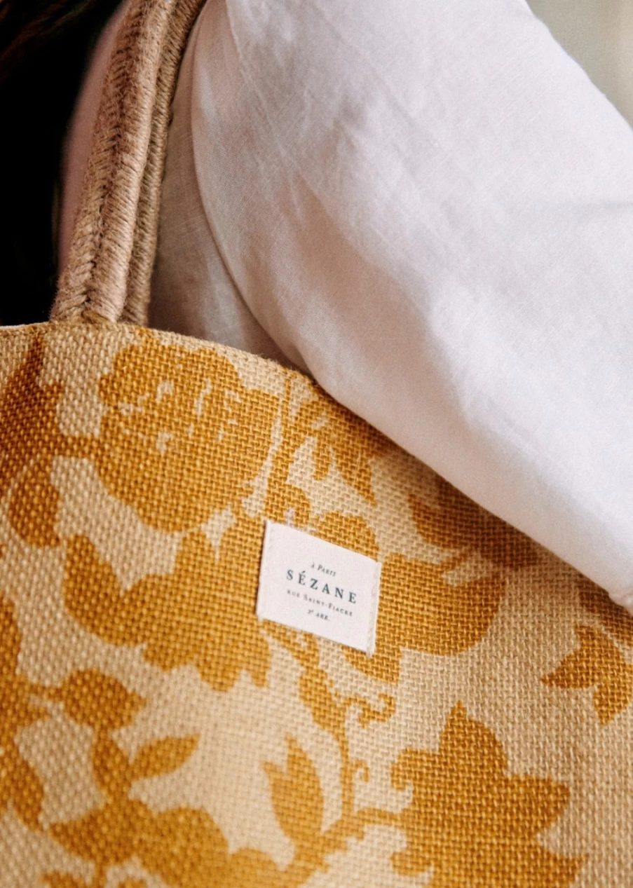 Sezane Women's Large Jute Tote Bag - Stylish & Spacious Eco-Friendly Handbag