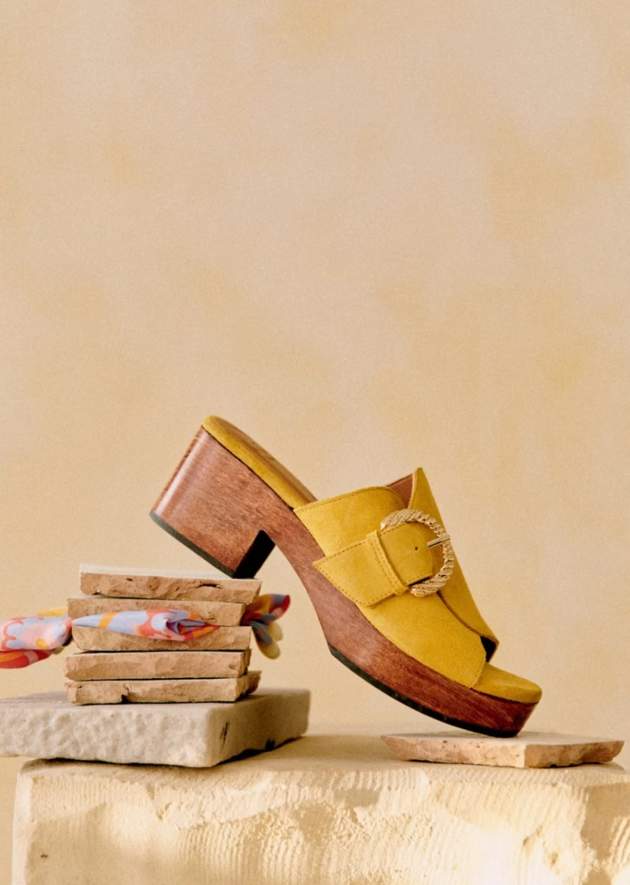 Sezane Women's Yellow Drew Clogs | Comfortable Slip-On Shoes