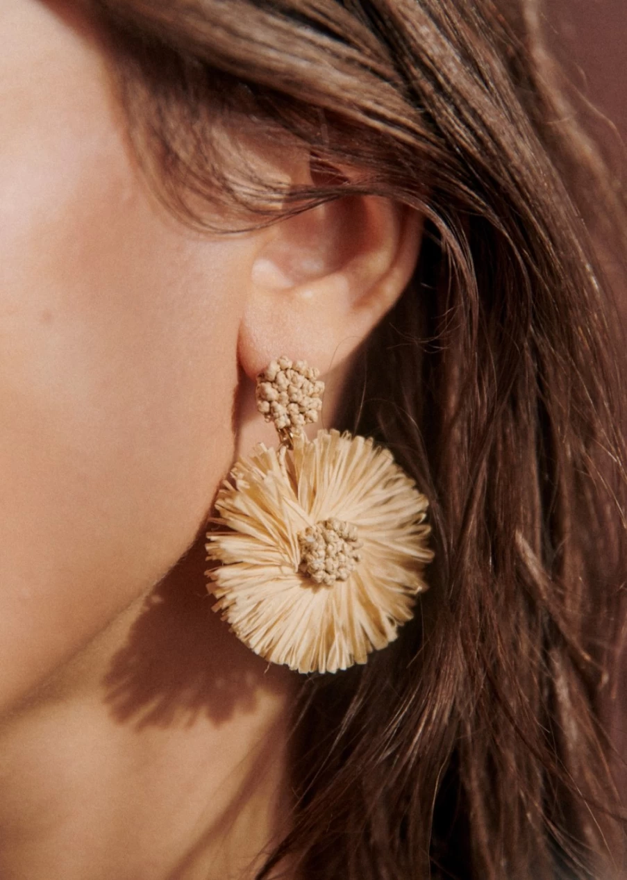 Sezane Aelie Earrings for Women - Elegant Gold Hoop Earrings with Pearl Detail