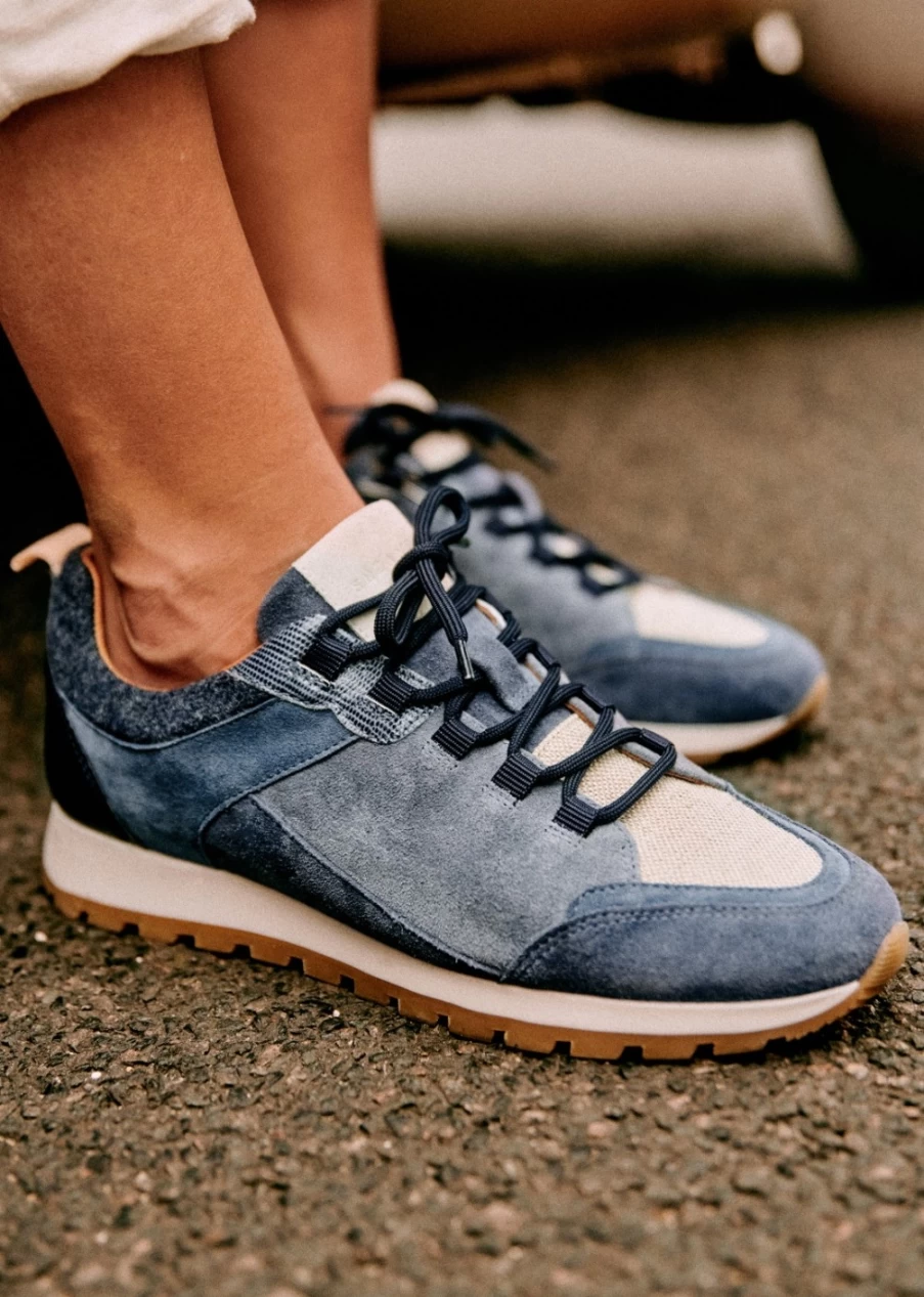 Sezane Women's Blue Multicoloured Alex Sneakers | Stylish & Comfortable Footwear