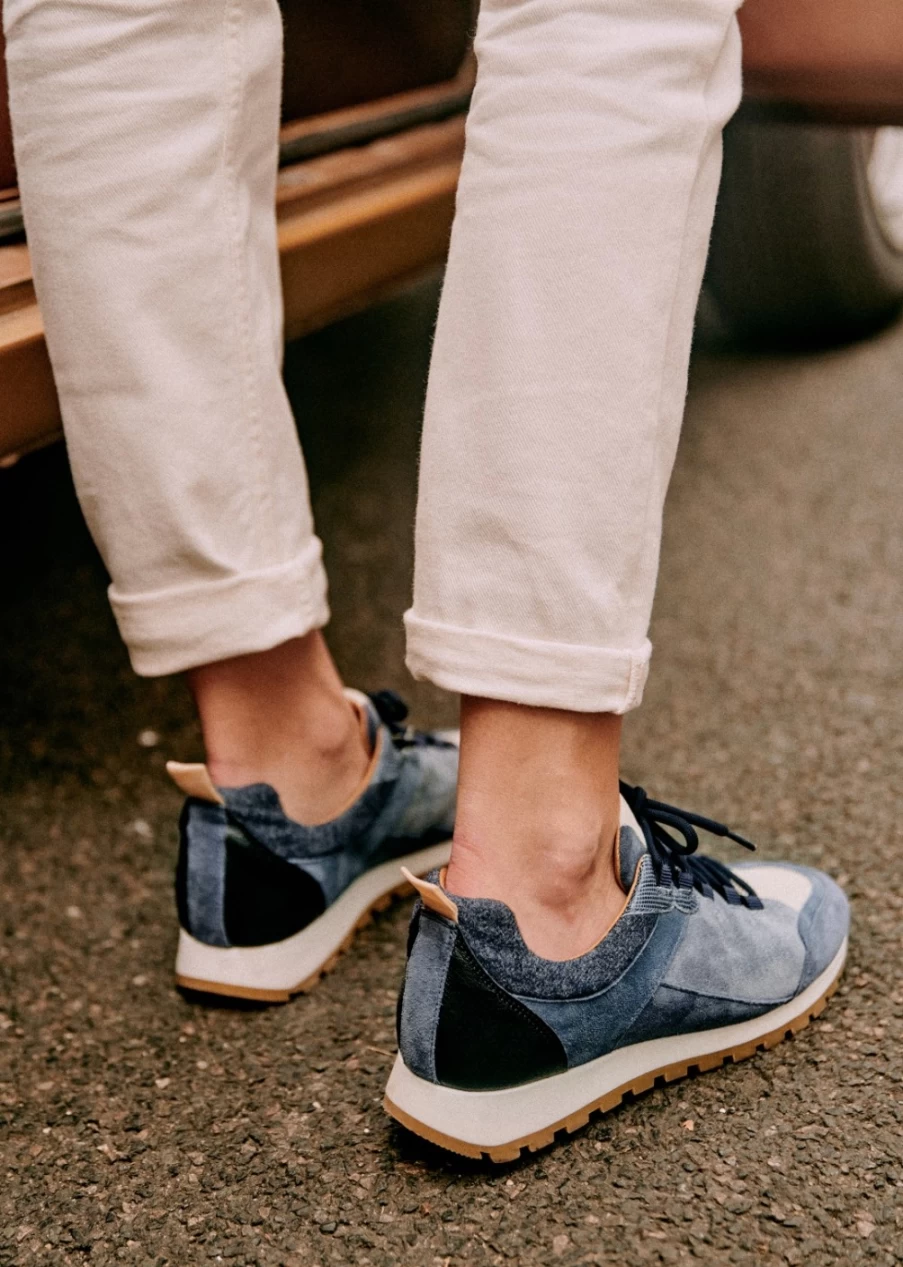 Sezane Women's Blue Multicoloured Alex Sneakers | Stylish & Comfortable Footwear