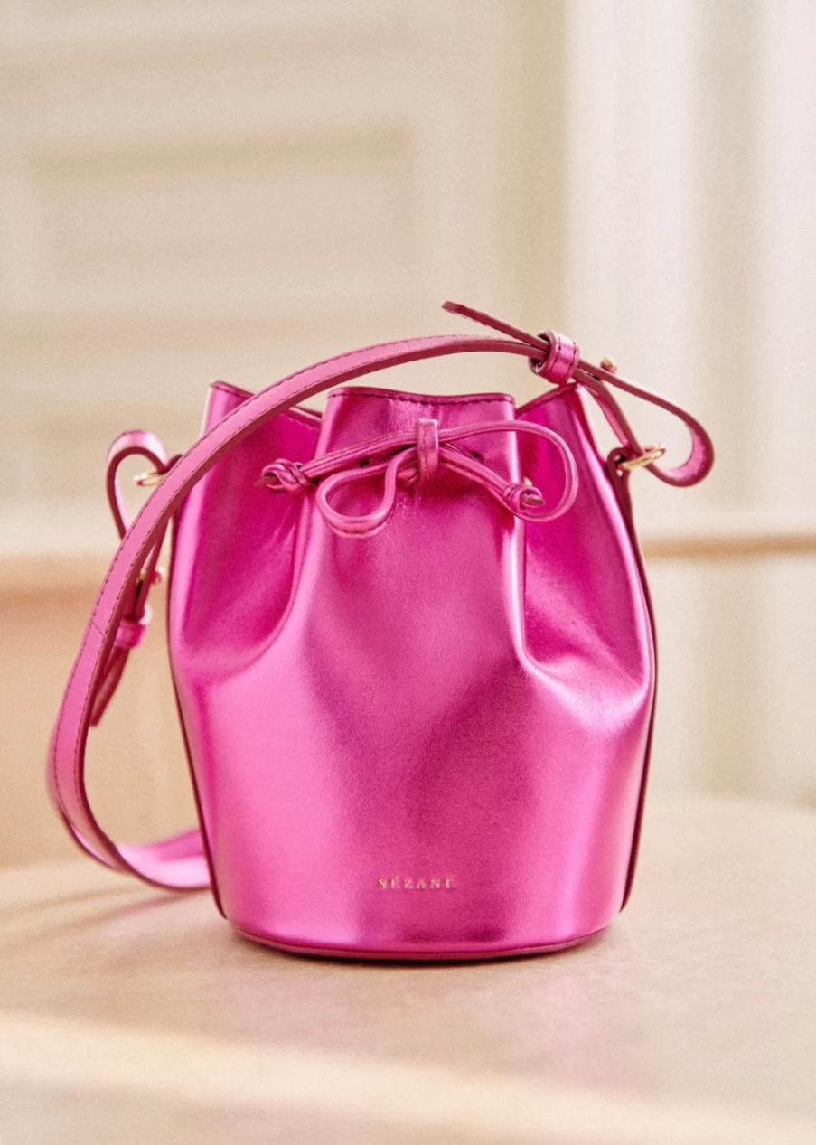 Sezane Women's Micro Farrow Bucket Bag - Stylish Leather Handbag for Women