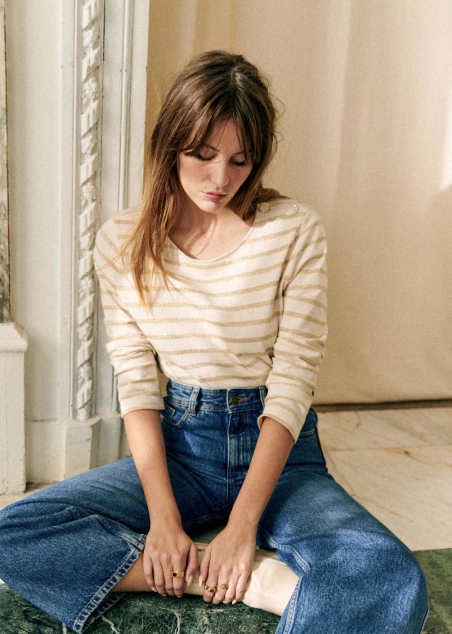 Sezane Colette Mariniere Striped Top for Women - French Breton Shirt