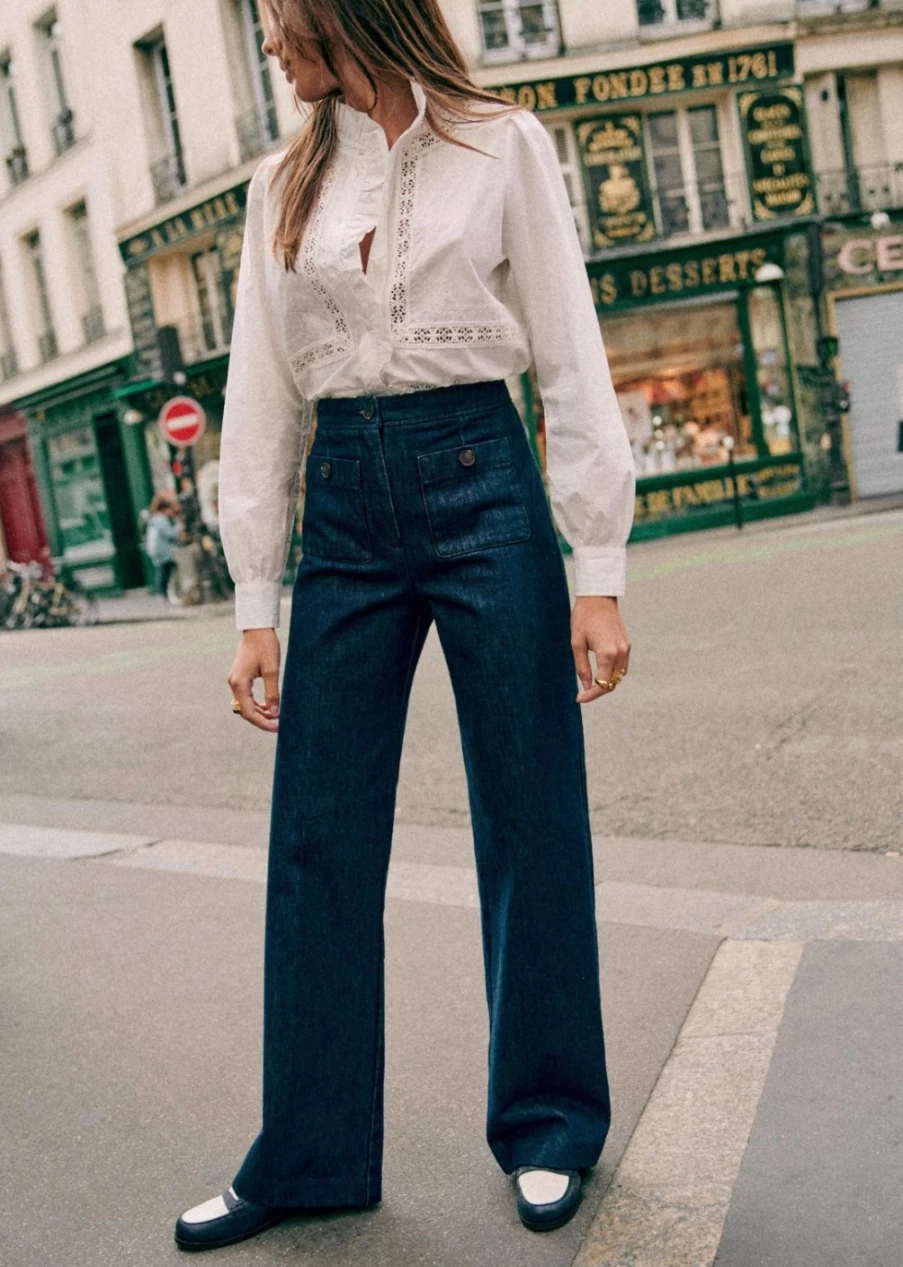 Sezane Women's Dan Trousers - High-Quality Casual Pants for Women