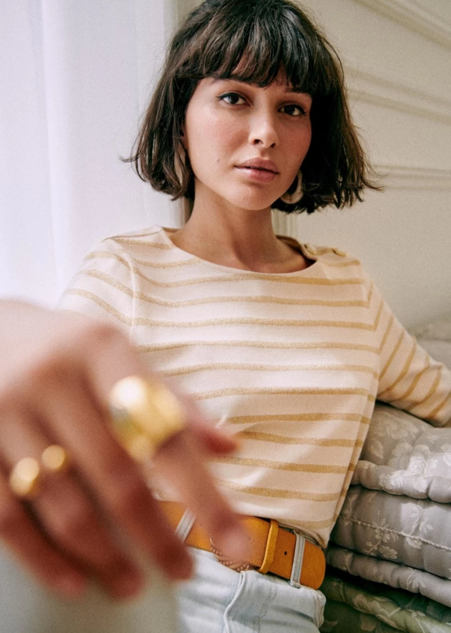 Sezane Colette Mariniere Striped Shirt for Women - Classic Breton Top