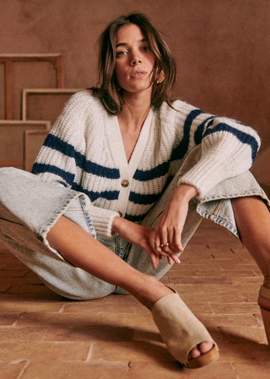 Sezane Women's Basile Cardigan - Elegant Knit Sweater for Women