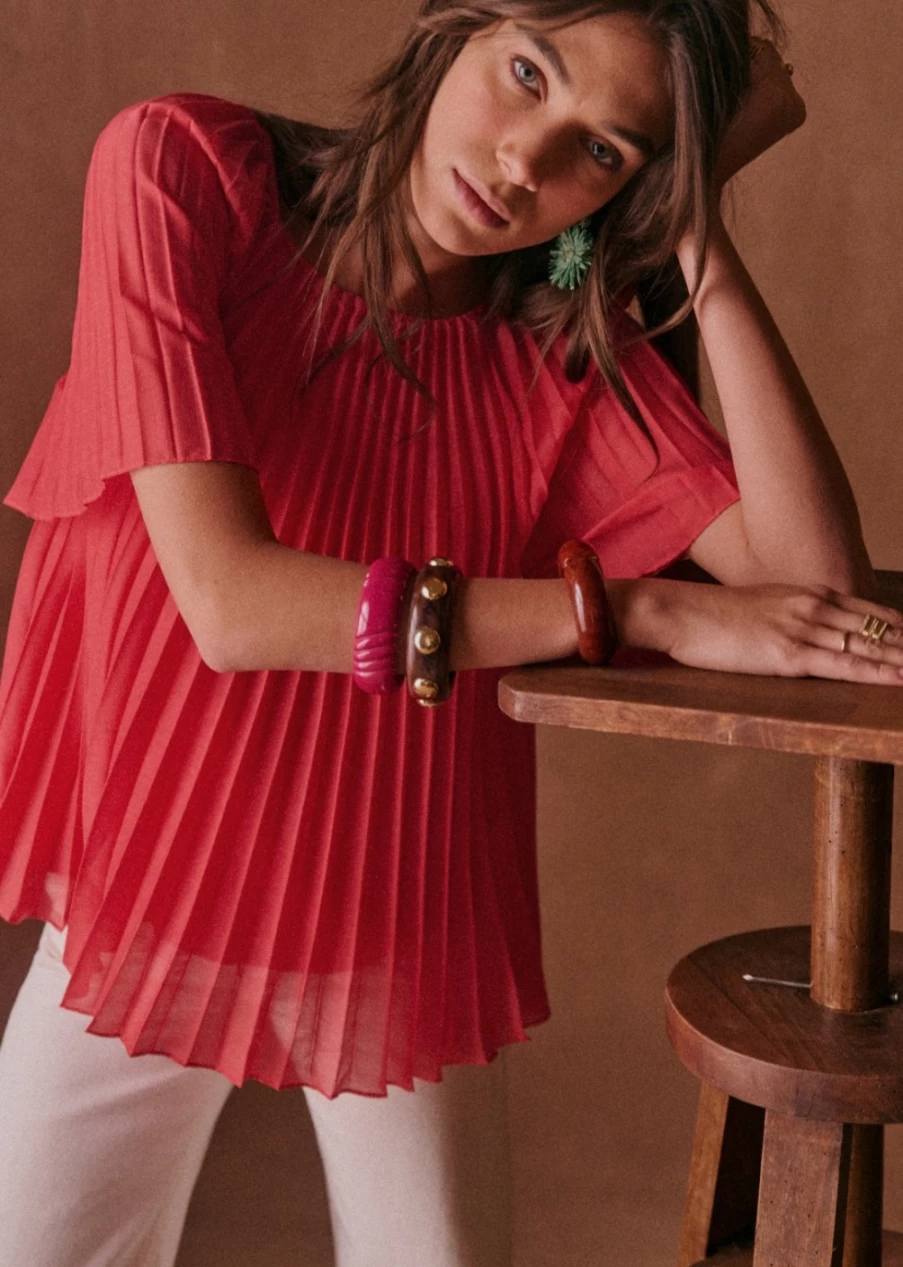 Sezane Women's Romy Blouse - Elegant Feminine Top for Stylish Outfits