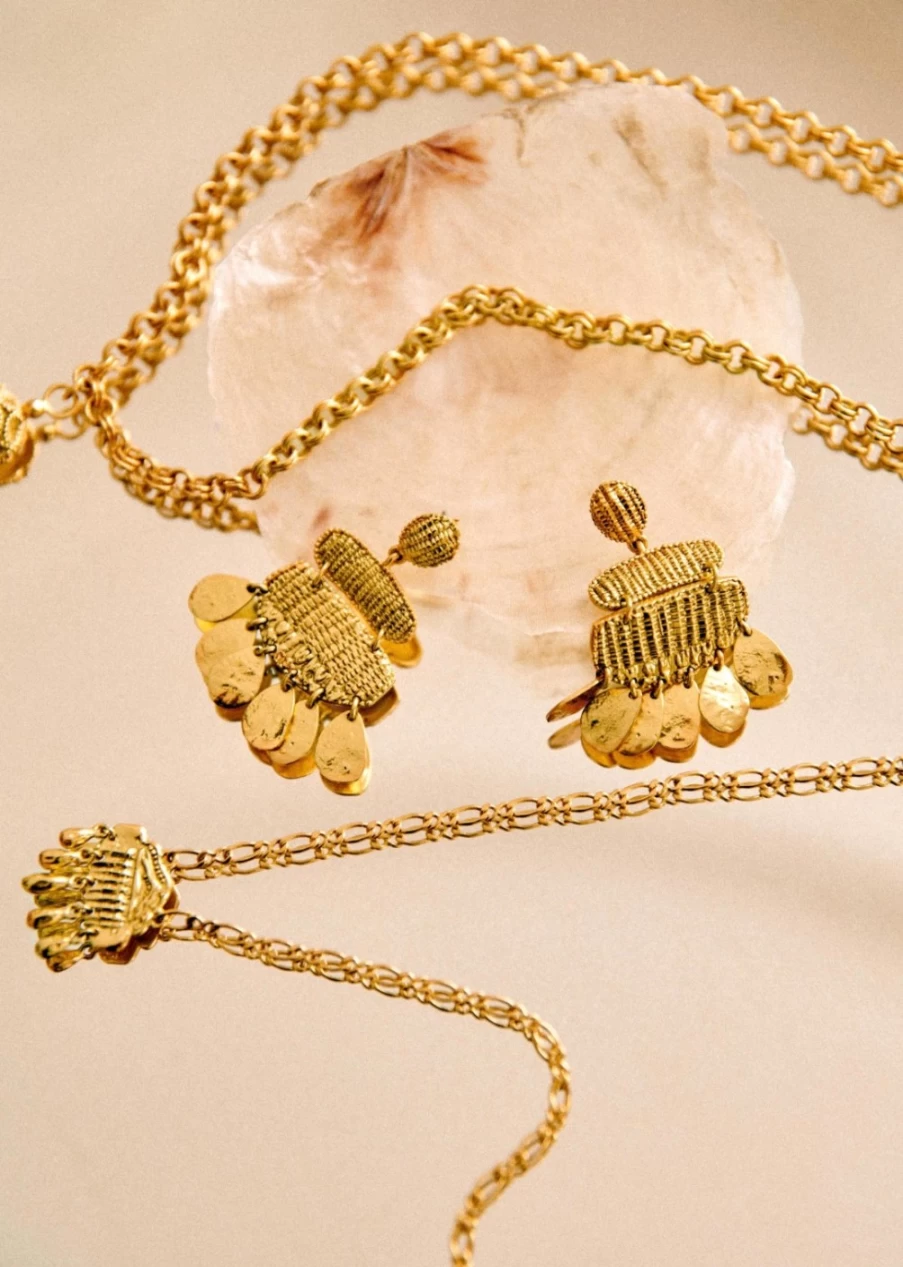 Sezane Louna Gold Necklace for Women - Elegant Layered Chain Jewelry
