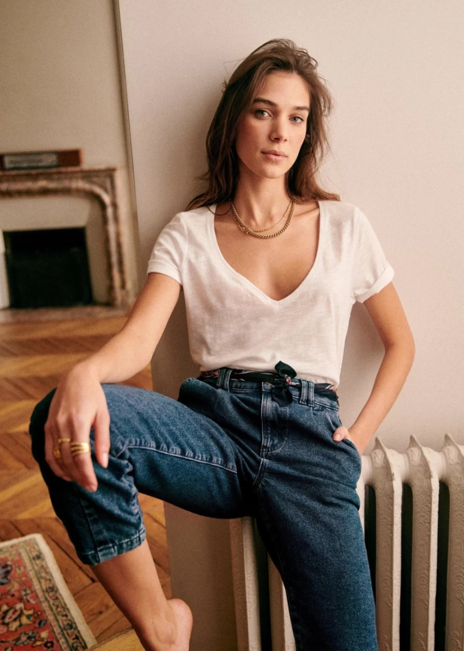 Sezane Women's Manu Trousers - High-Quality Comfort Fit Pants for Women