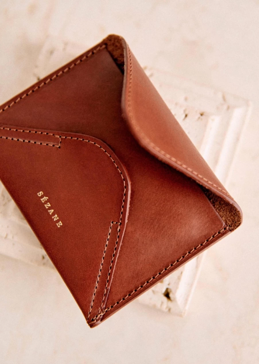 Sezane Olivia Leather Card Holder for Women - Compact & Stylish Wallet