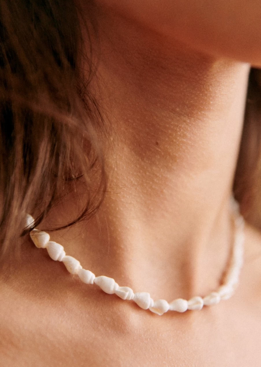 Sezane White Tess Necklace for Women - Elegant Pearl Jewelry