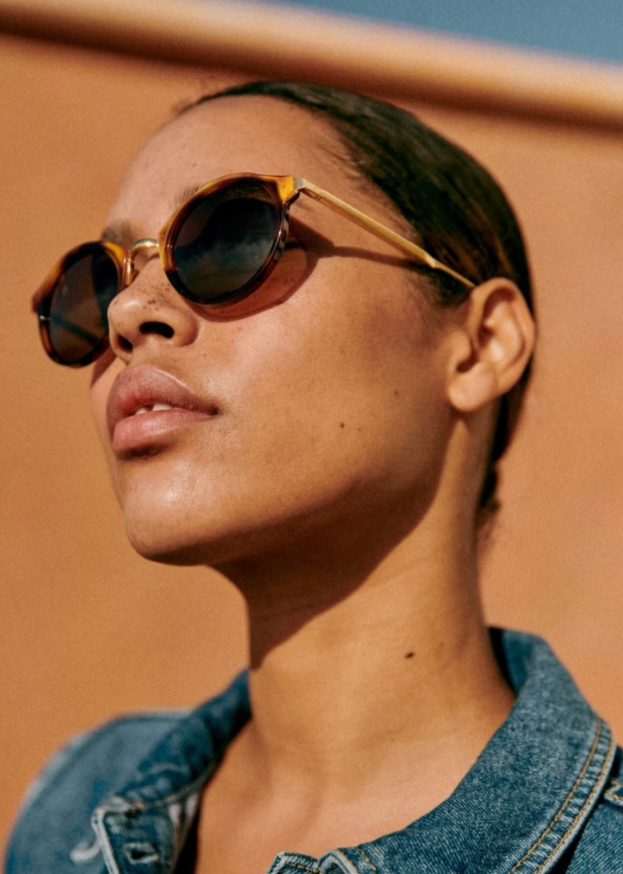Sezane Bonnie Tortoiseshell Gold Sunglasses for Women
